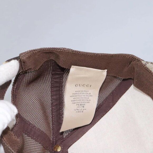 GUCCI GG Supreme Strawberry baseball Cap PVC XL Beige 700665 Auth am7681V - Picture 7 of 16